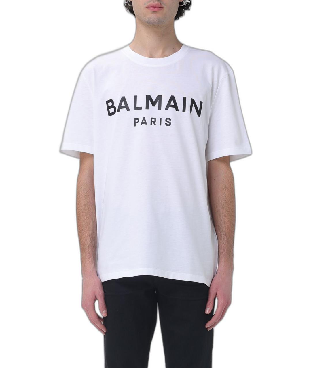 BALMAIN Белая хлопковая футболка, фото 4