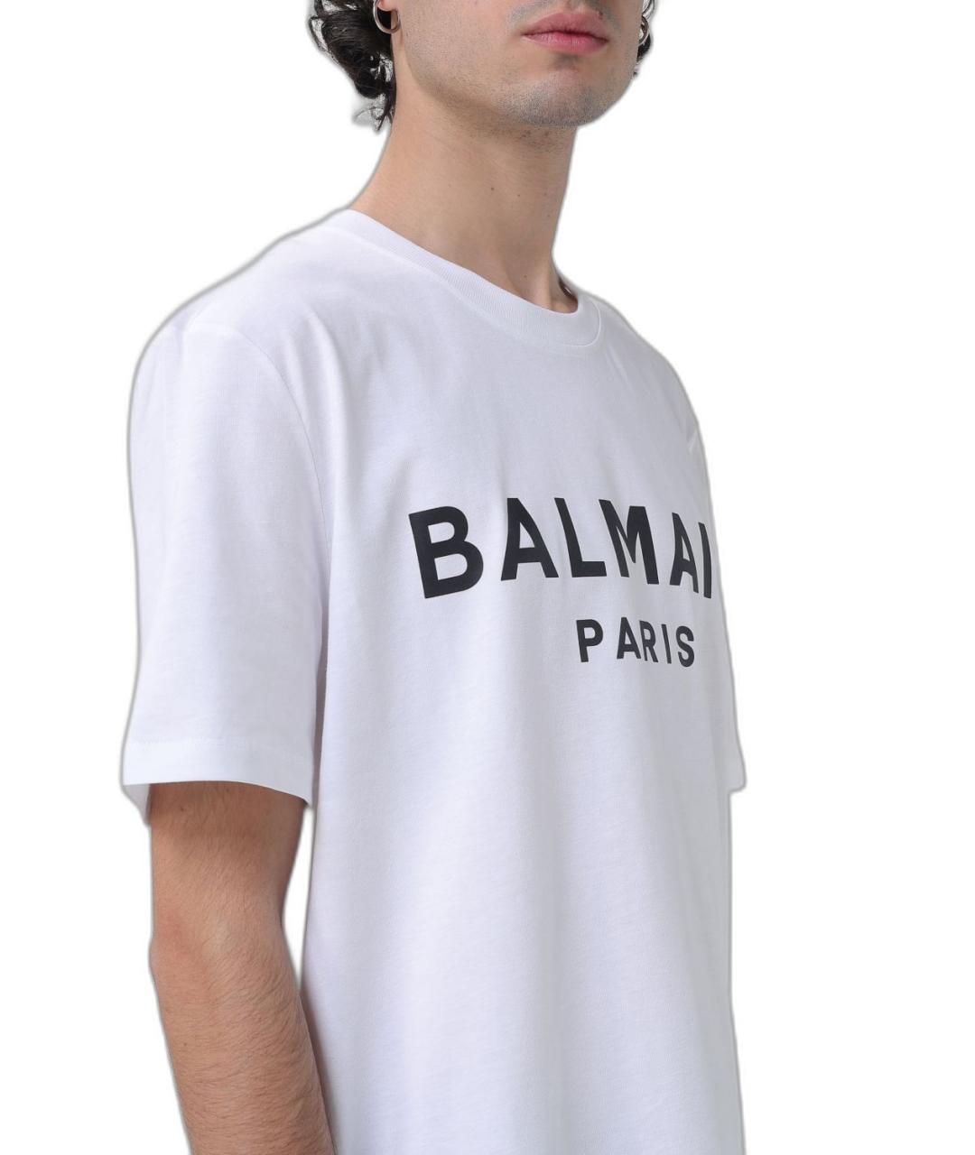 BALMAIN Белая хлопковая футболка, фото 3