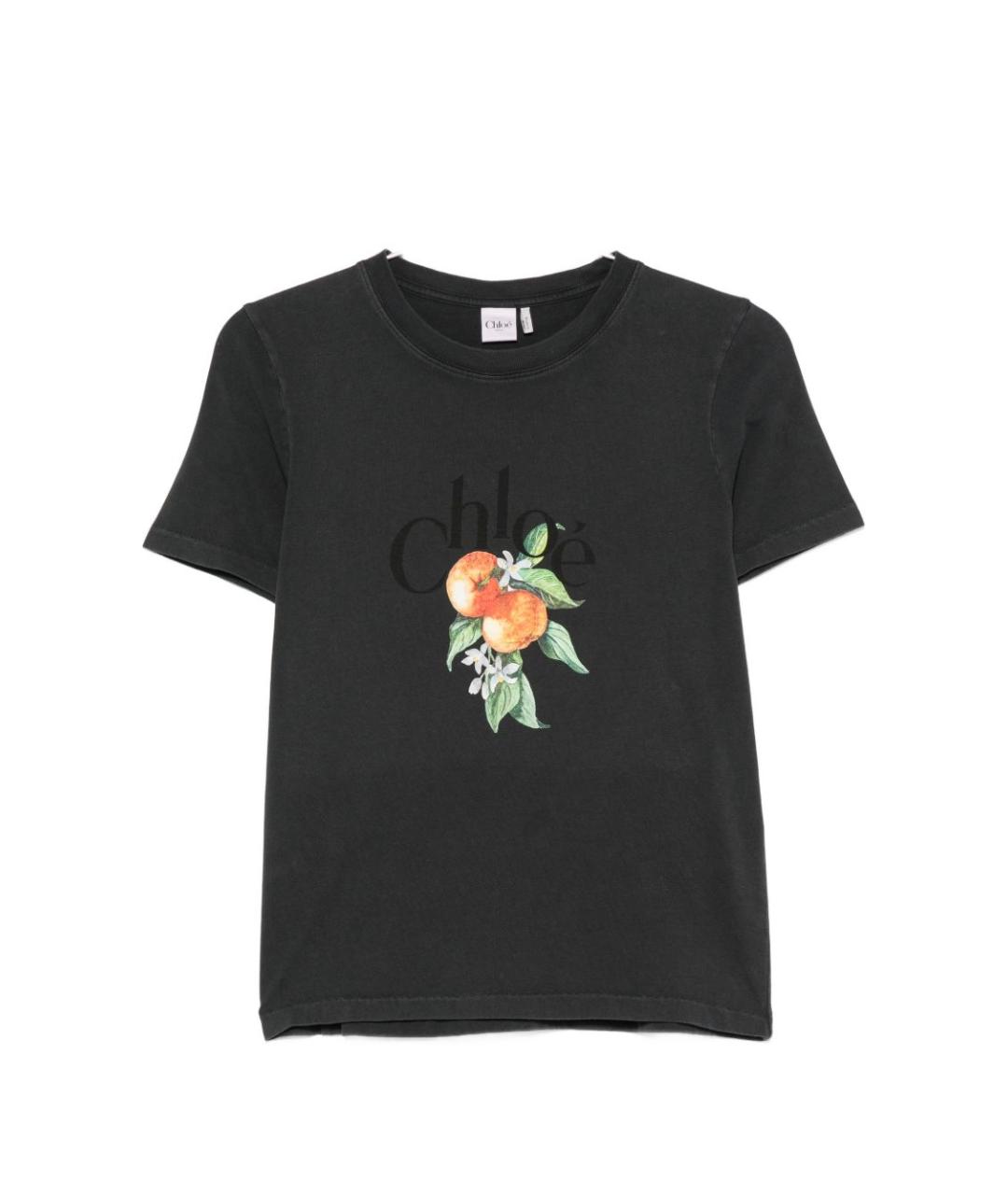 CHLOE Черная хлопковая футболка, фото 1
