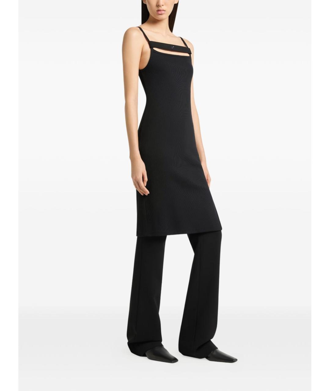COURREGES Черное полиэстеровое повседневное платье, фото 2