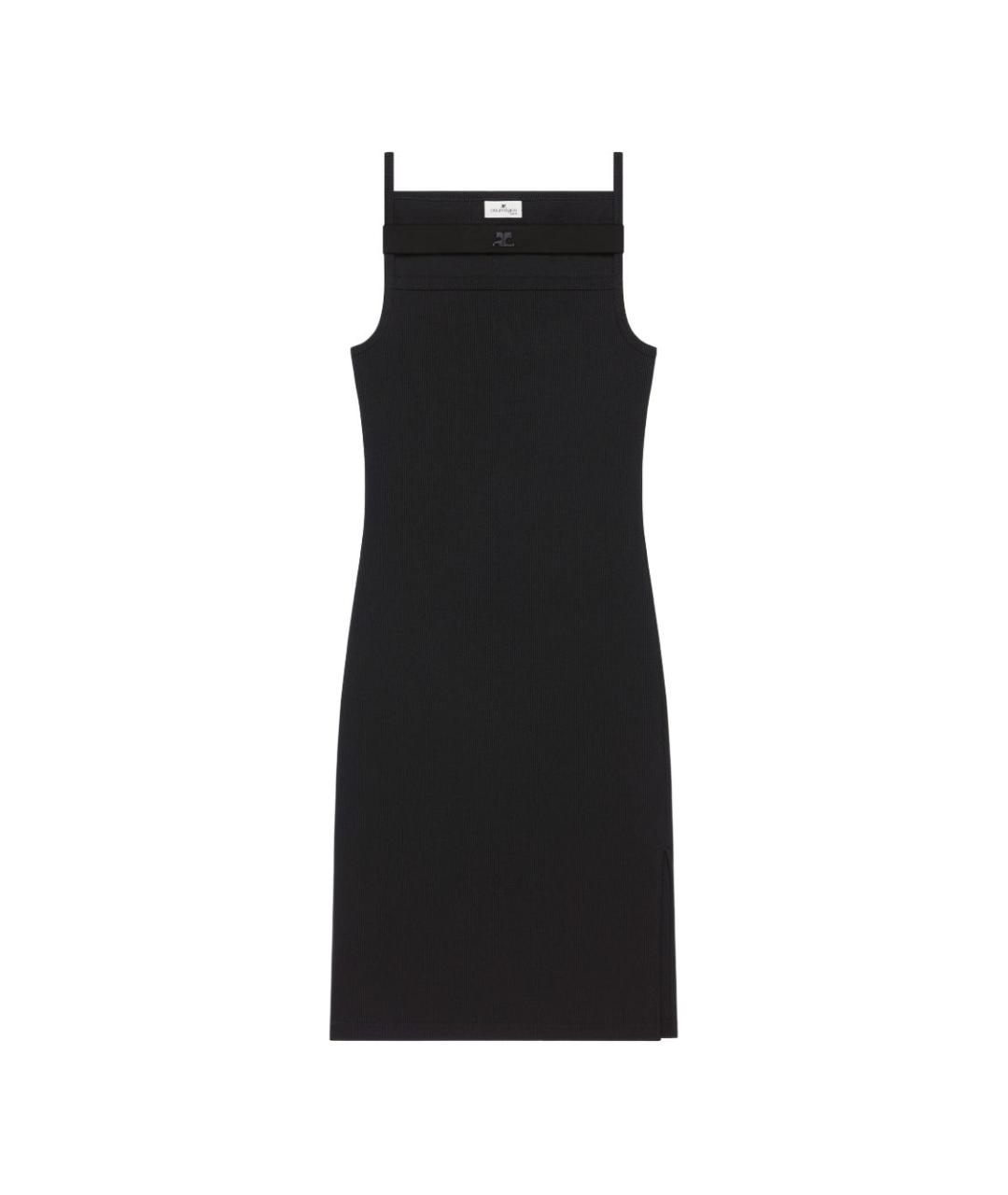 COURREGES Черное полиэстеровое повседневное платье, фото 1