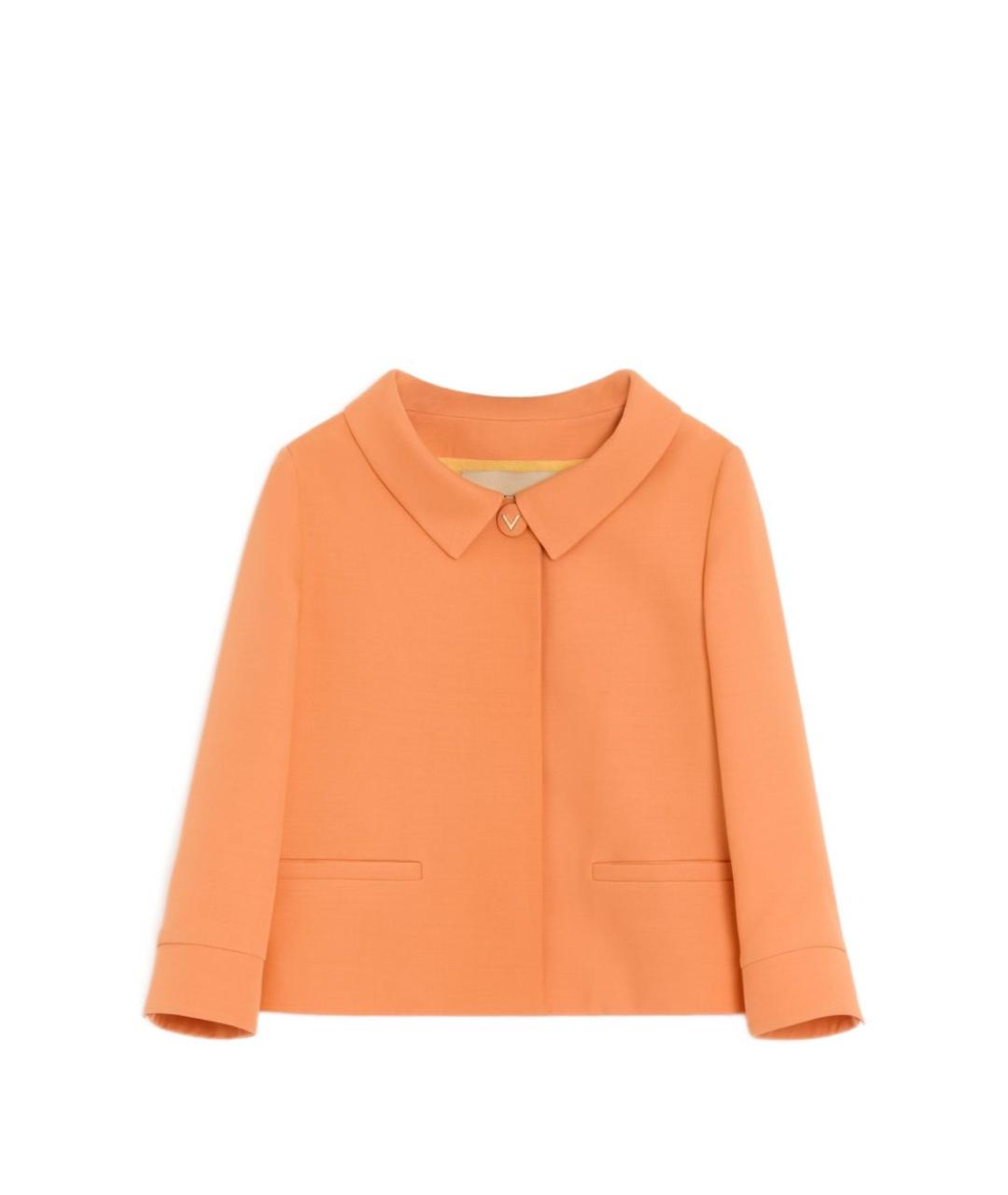 VALENTINO Оранжевый шерстяной жакет/пиджак, фото 1