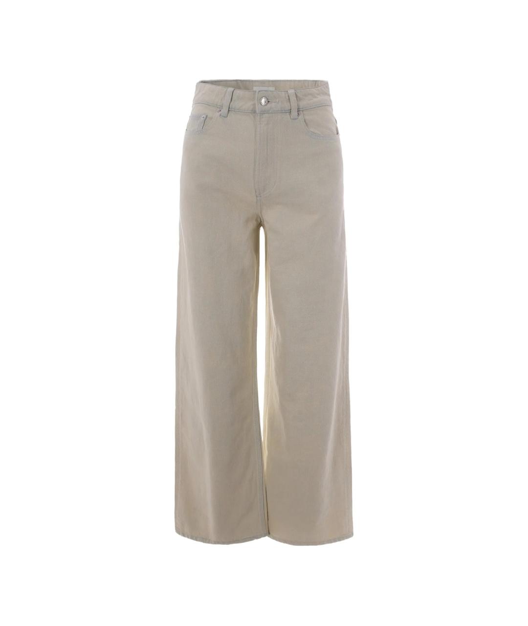 A.P.C. Бежевые хлопковые прямые брюки, фото 1