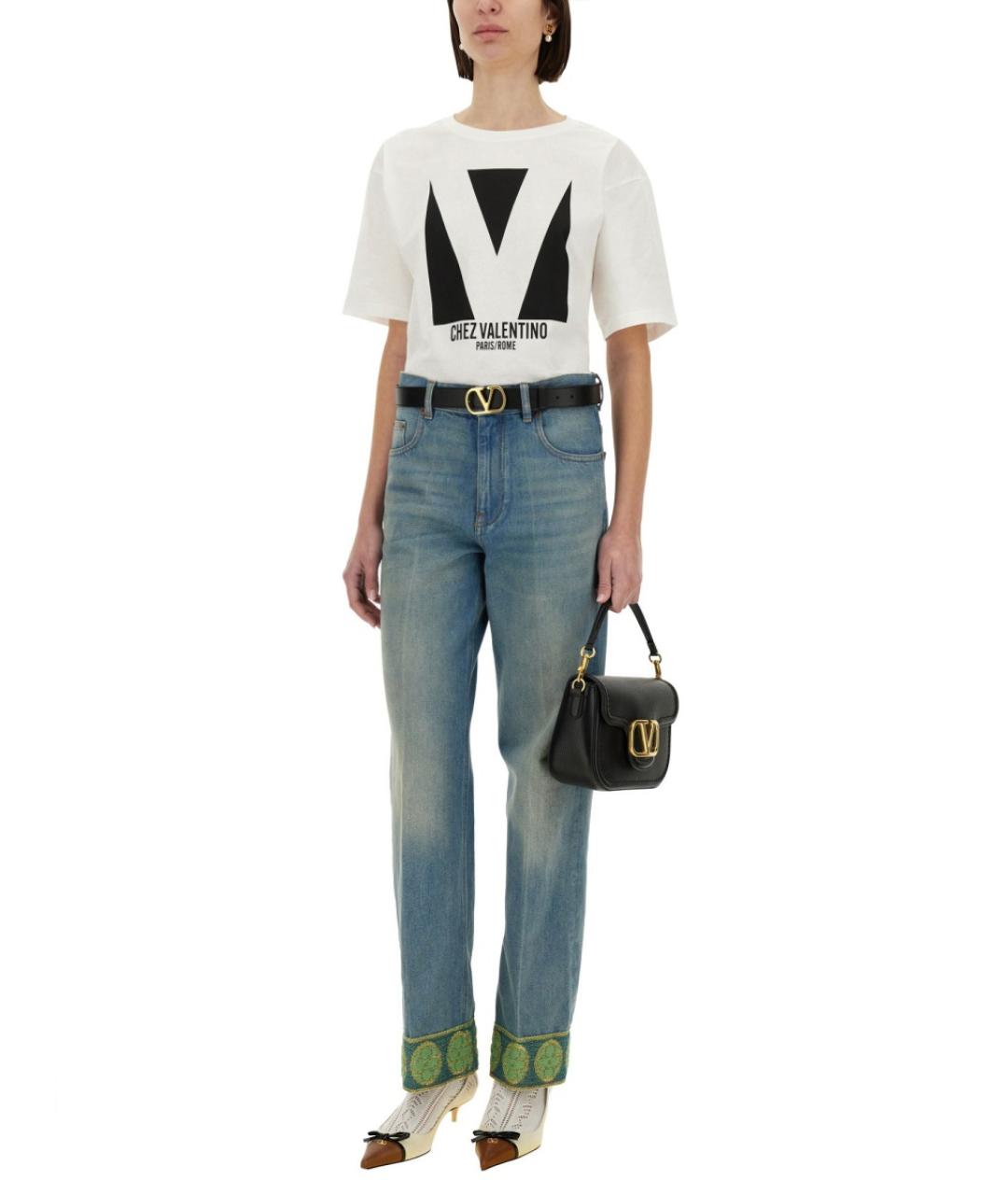 VALENTINO Голубые хлопковые прямые джинсы, фото 2