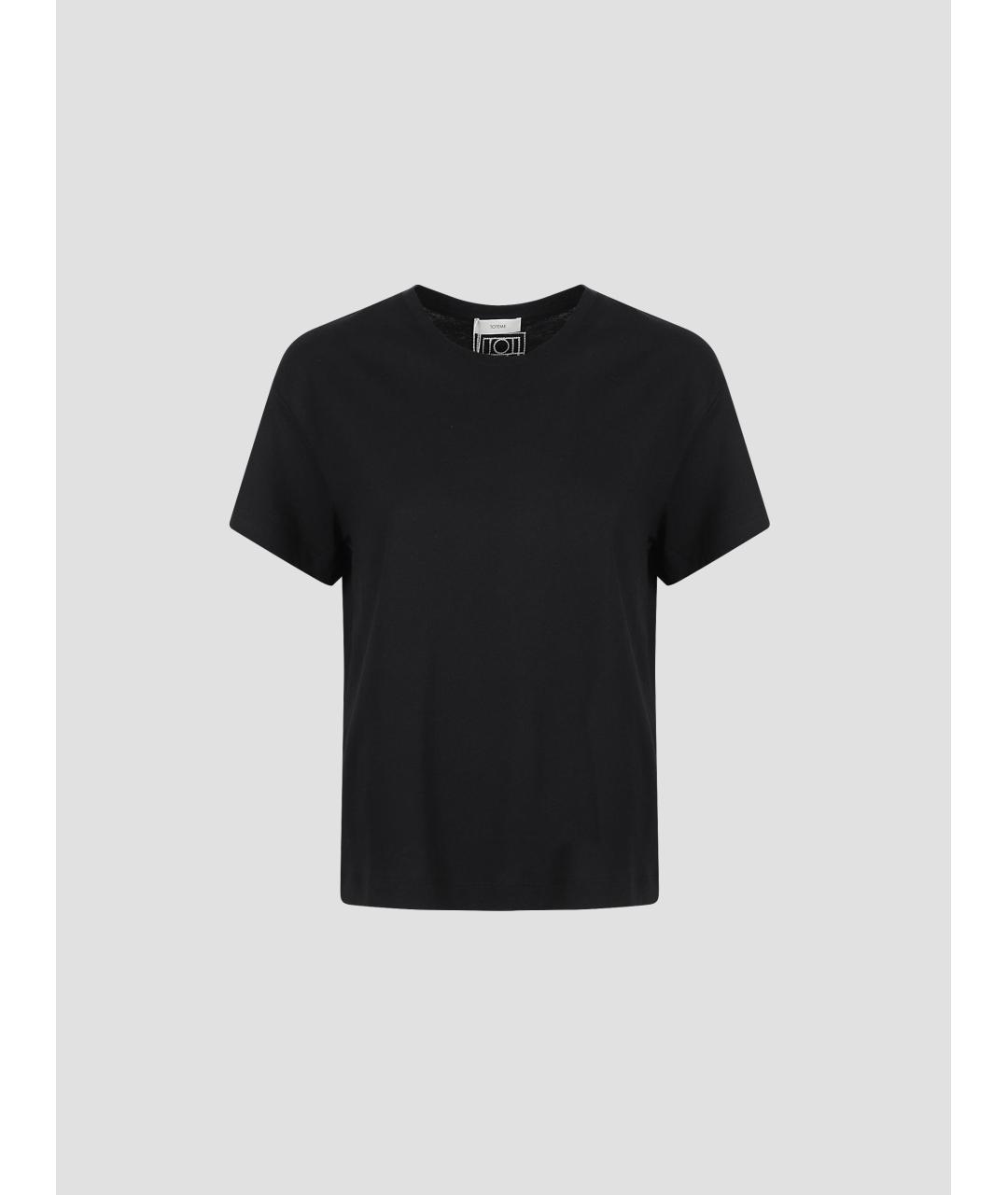 TOTEME Черная хлопковая футболка, фото 4