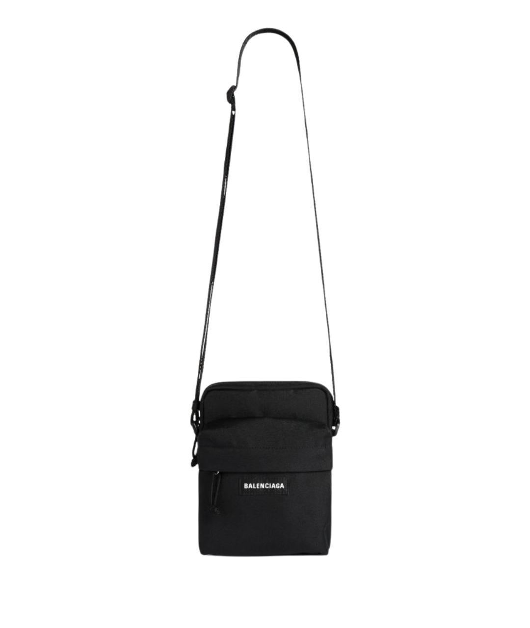 BALENCIAGA Черная тканевая сумка на плечо, фото 1