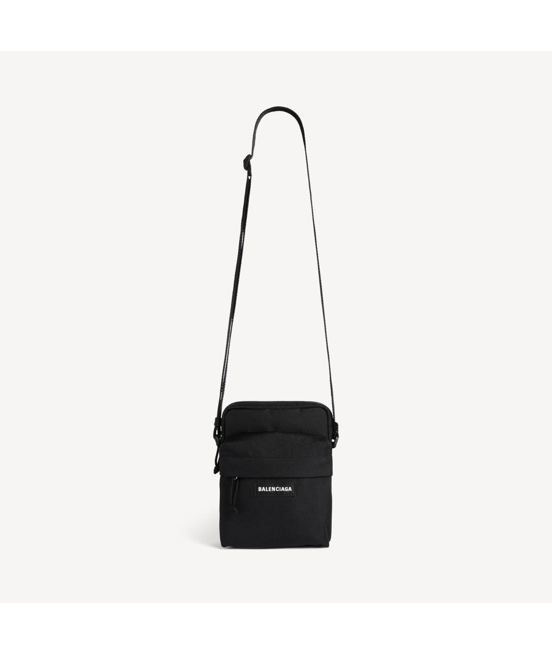 BALENCIAGA Черная тканевая сумка на плечо, фото 3