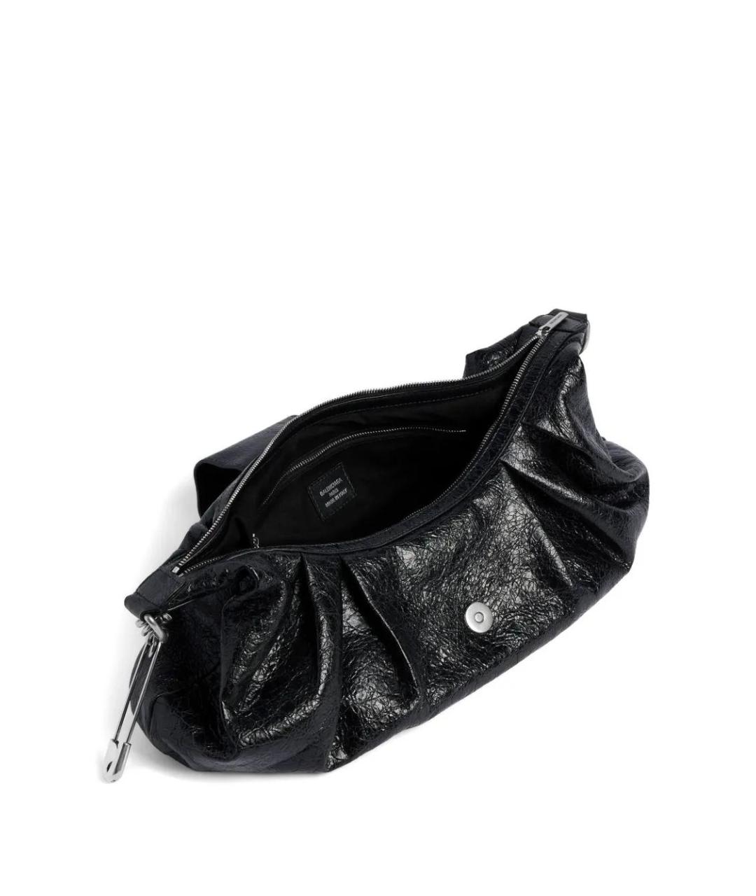 BALENCIAGA Черная кожаная сумка через плечо, фото 3