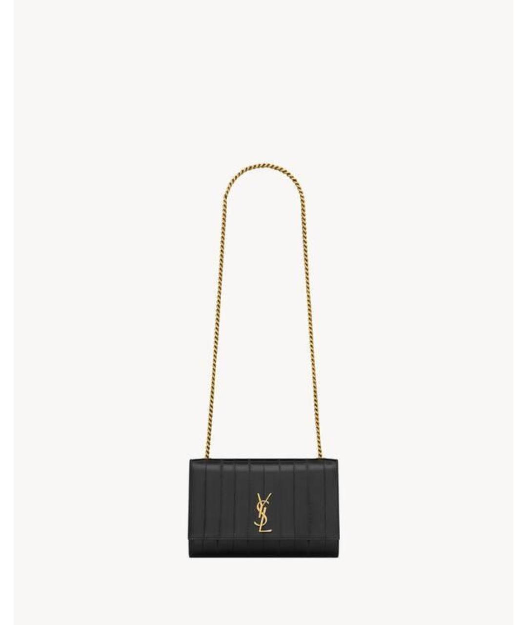 SAINT LAURENT Черная кожаная сумка через плечо, фото 3