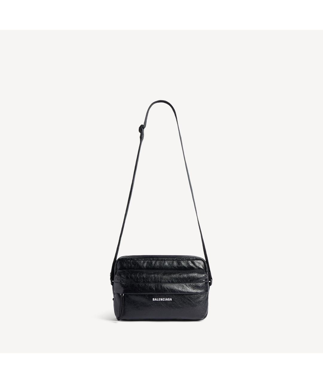 BALENCIAGA Черная кожаная сумка на плечо, фото 3