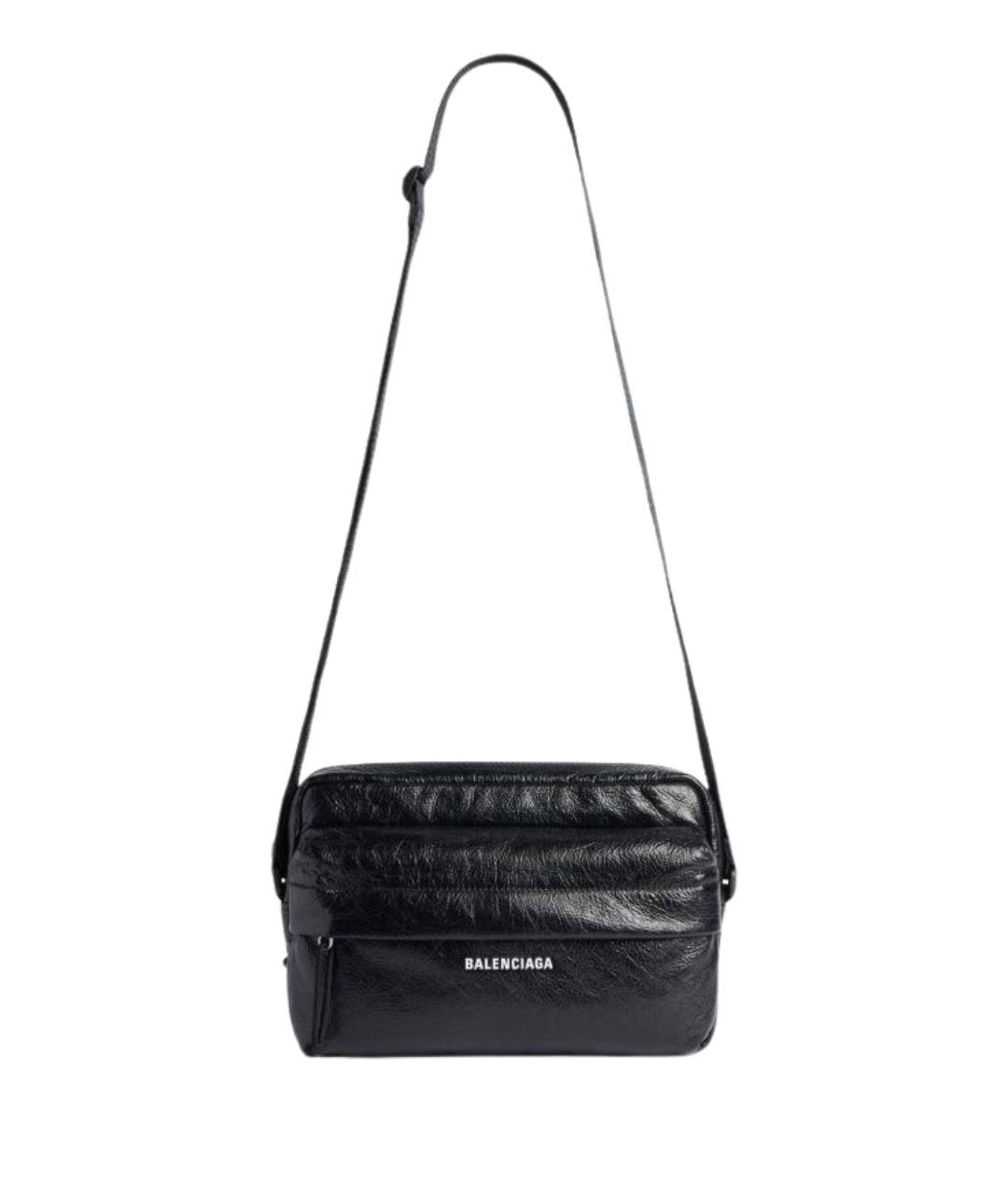 BALENCIAGA Черная кожаная сумка на плечо, фото 1