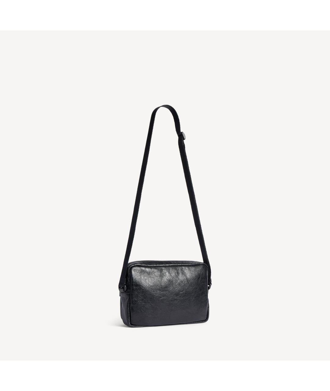 BALENCIAGA Черная кожаная сумка на плечо, фото 2