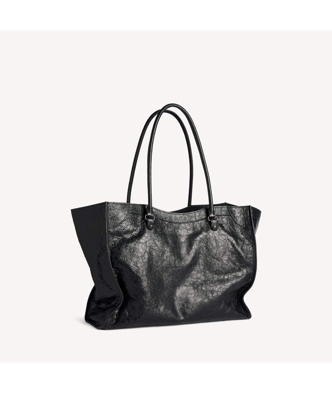 BALENCIAGA Черная кожаная сумка тоут, фото 2