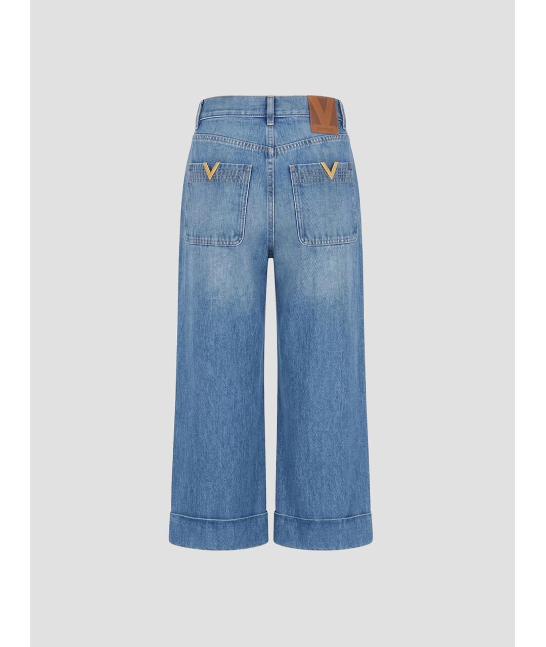 VALENTINO Голубые хлопковые прямые джинсы, фото 2