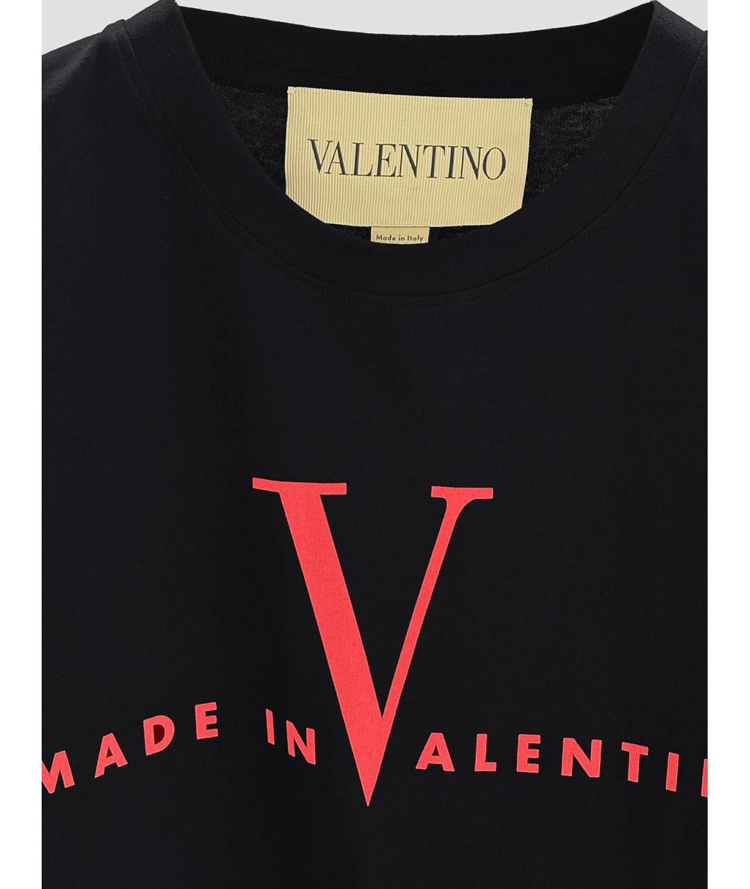 VALENTINO Черная хлопковая футболка, фото 3