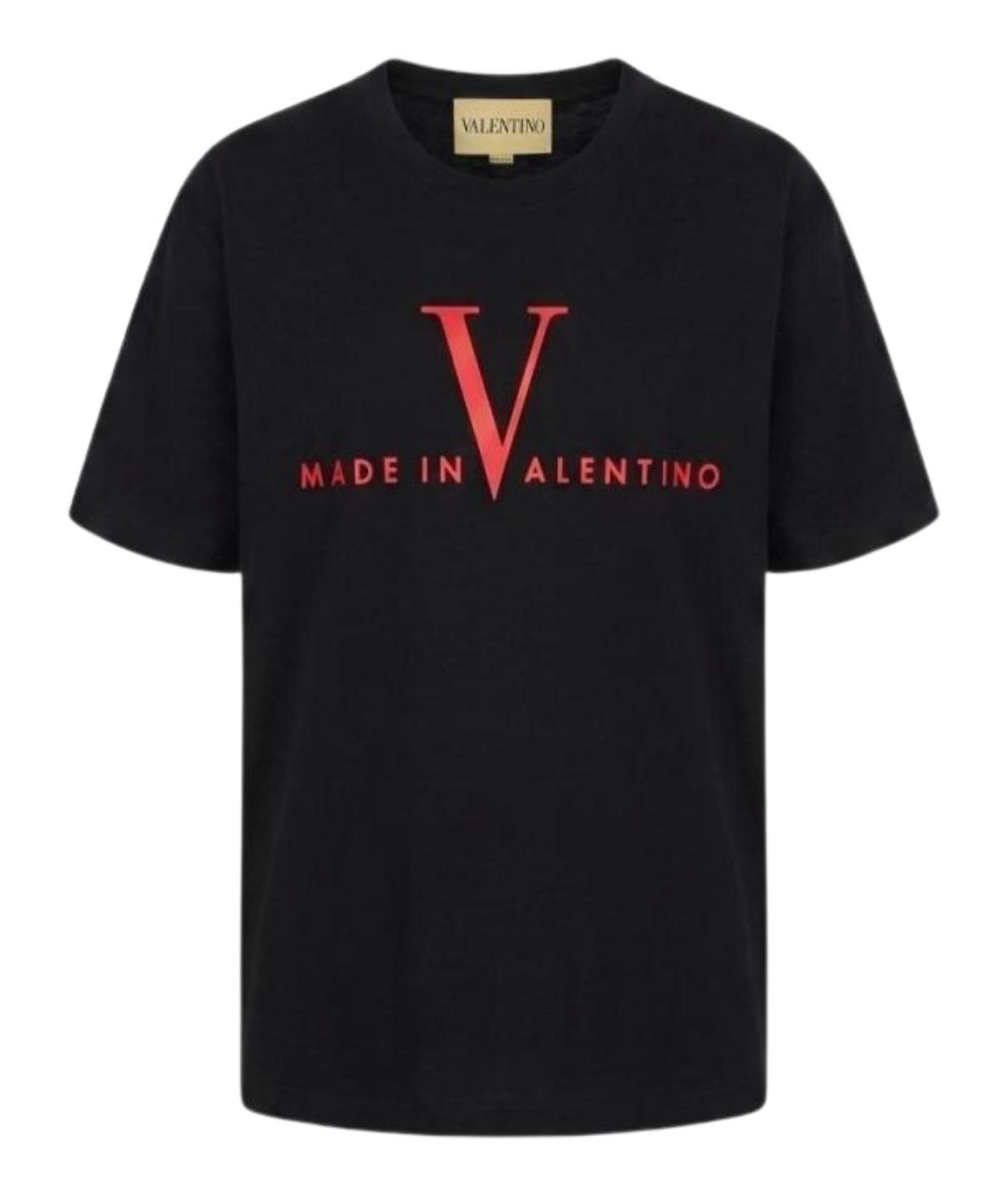 VALENTINO Черная хлопковая футболка, фото 1