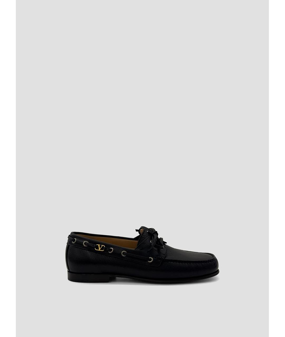 VALENTINO Черные кожаные лоферы, фото 4