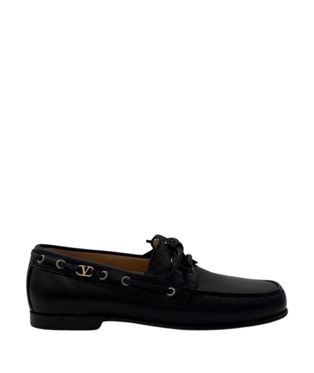 VALENTINO Черные кожаные лоферы, фото 1