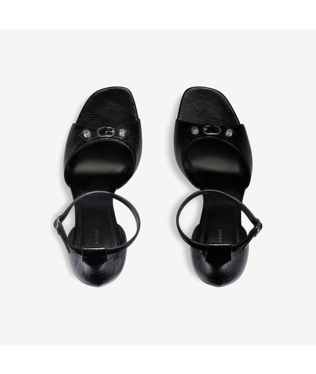 BALENCIAGA Черные кожаные босоножки, фото 2