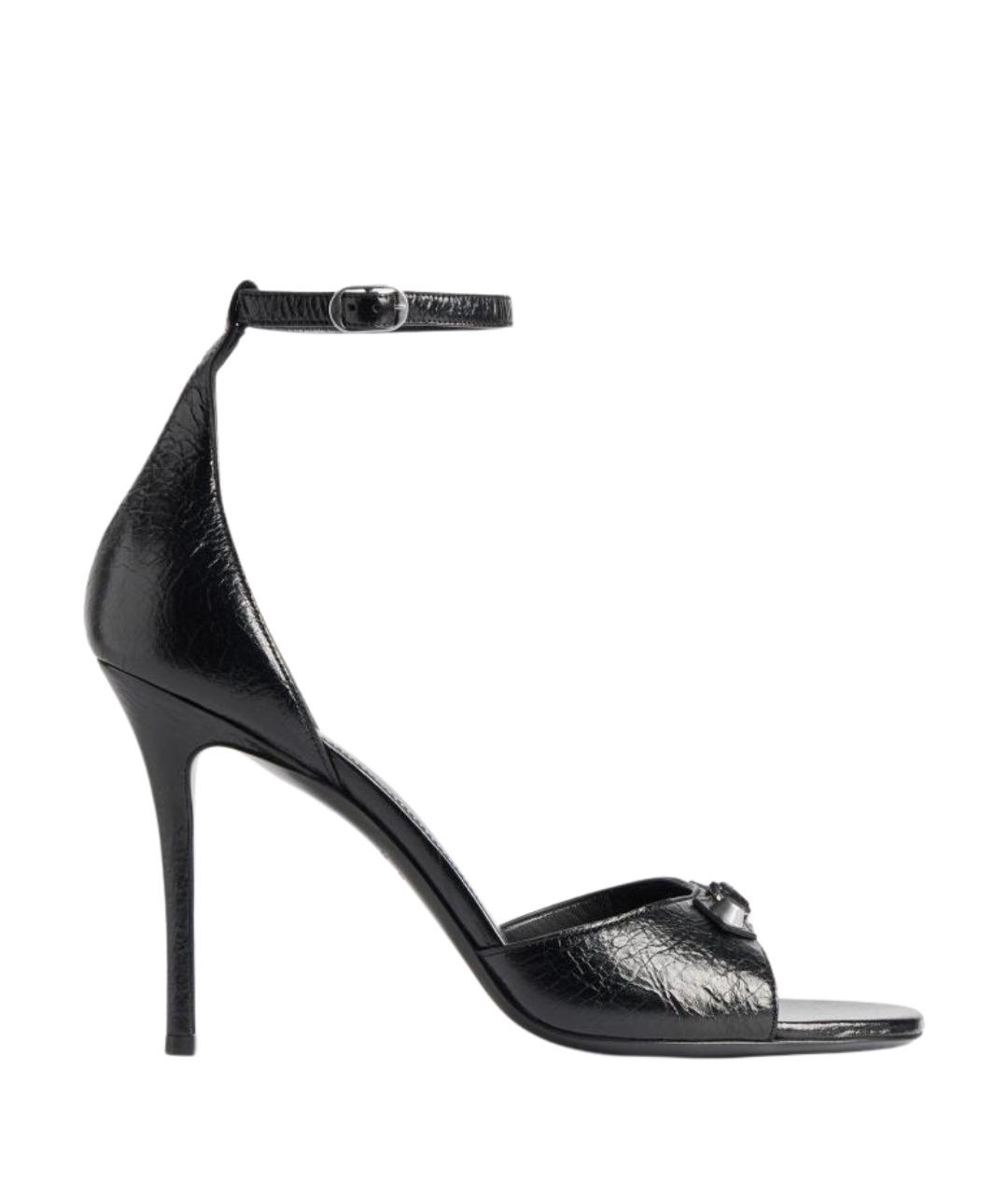 BALENCIAGA Черные кожаные босоножки, фото 1