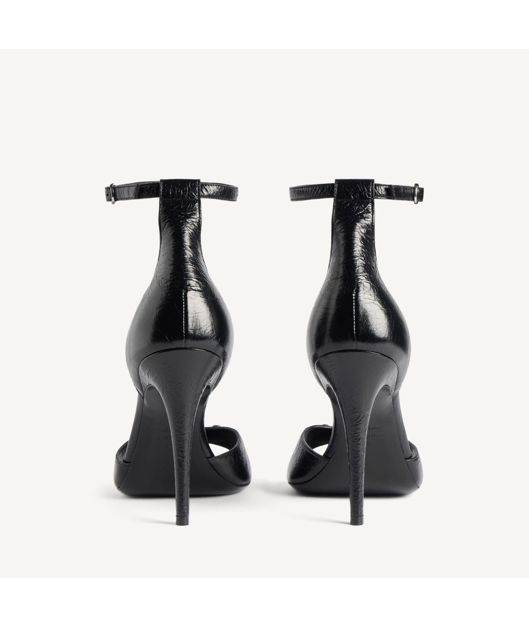 BALENCIAGA Черные кожаные босоножки, фото 3