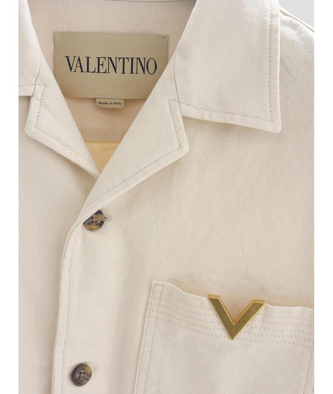 VALENTINO Бежевая хлопковая кэжуал рубашка, фото 3