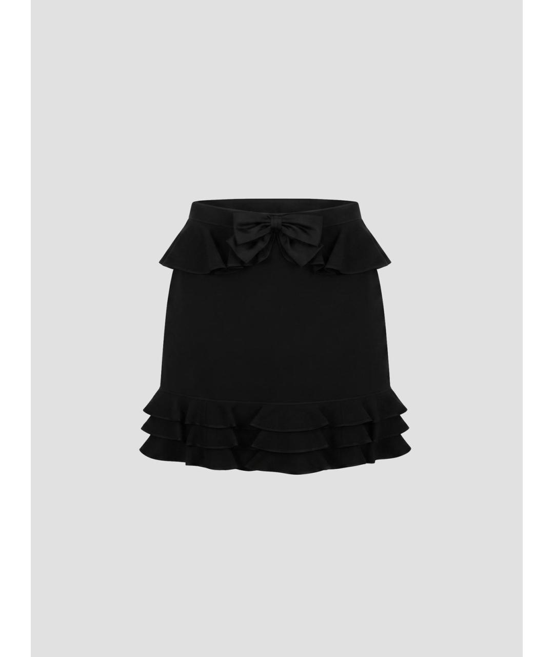 VALENTINO Черная шерстяная юбка мини, фото 5