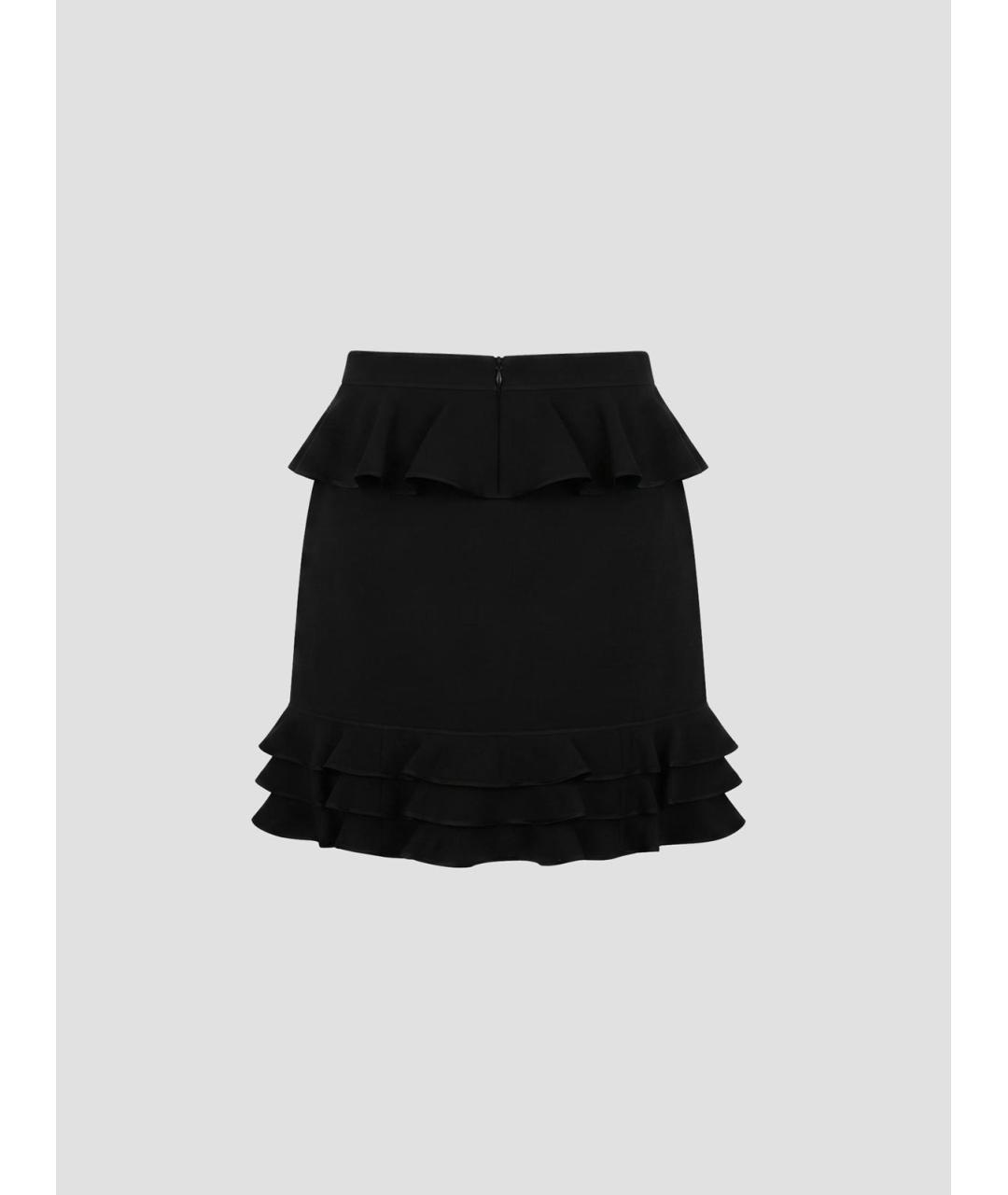 VALENTINO Черная шерстяная юбка мини, фото 2