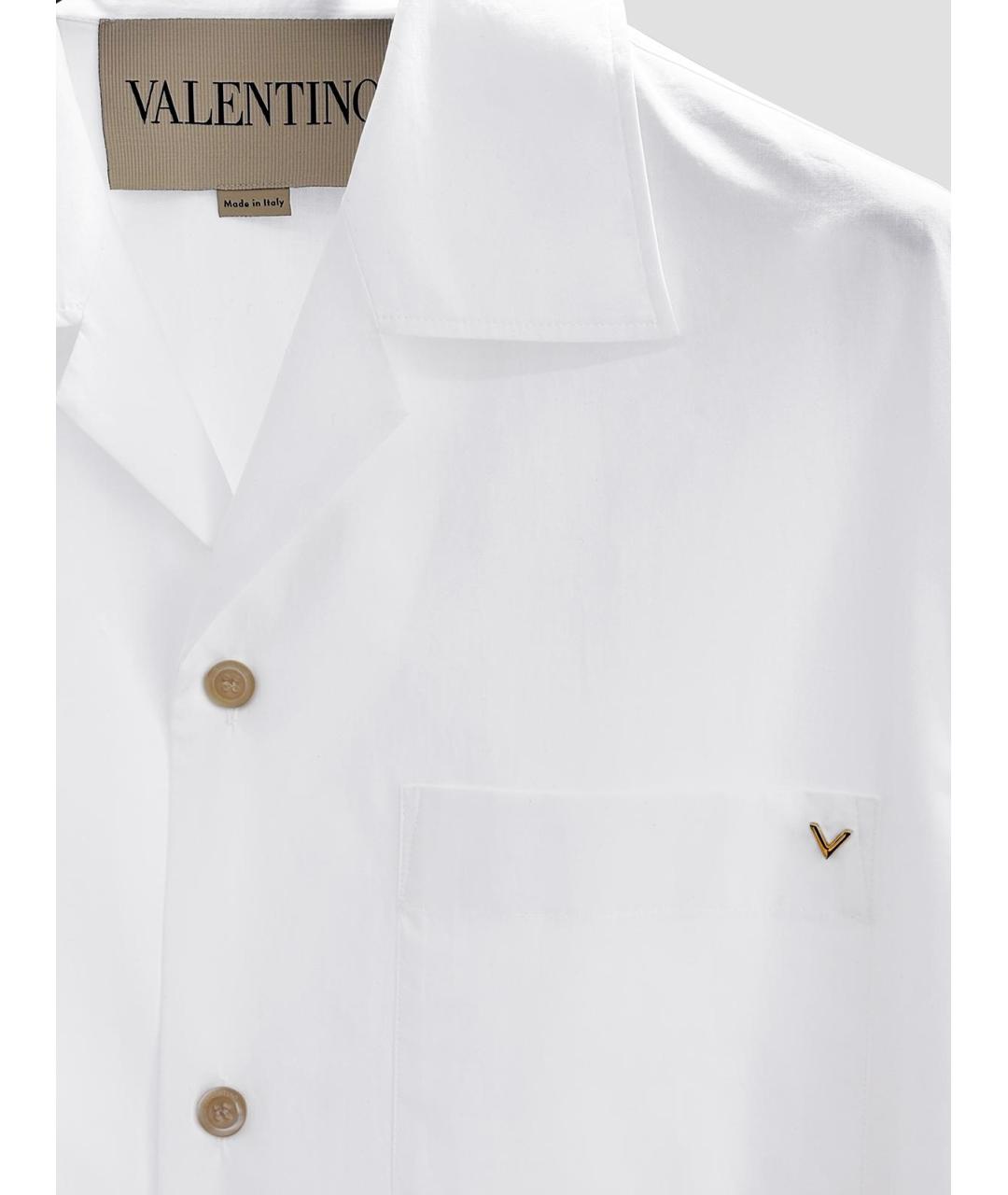 VALENTINO Белая хлопковая кэжуал рубашка, фото 3