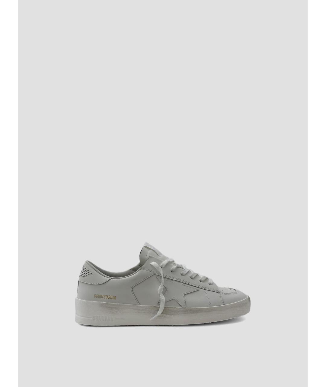 GOLDEN GOOSE Белые кожаные низкие кроссовки / кеды, фото 4