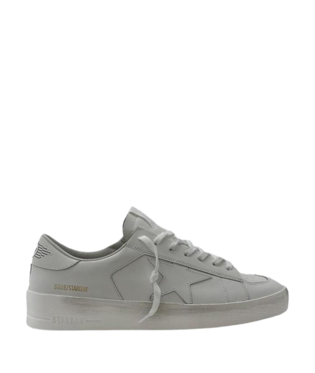 GOLDEN GOOSE Белые кожаные низкие кроссовки / кеды, фото 1