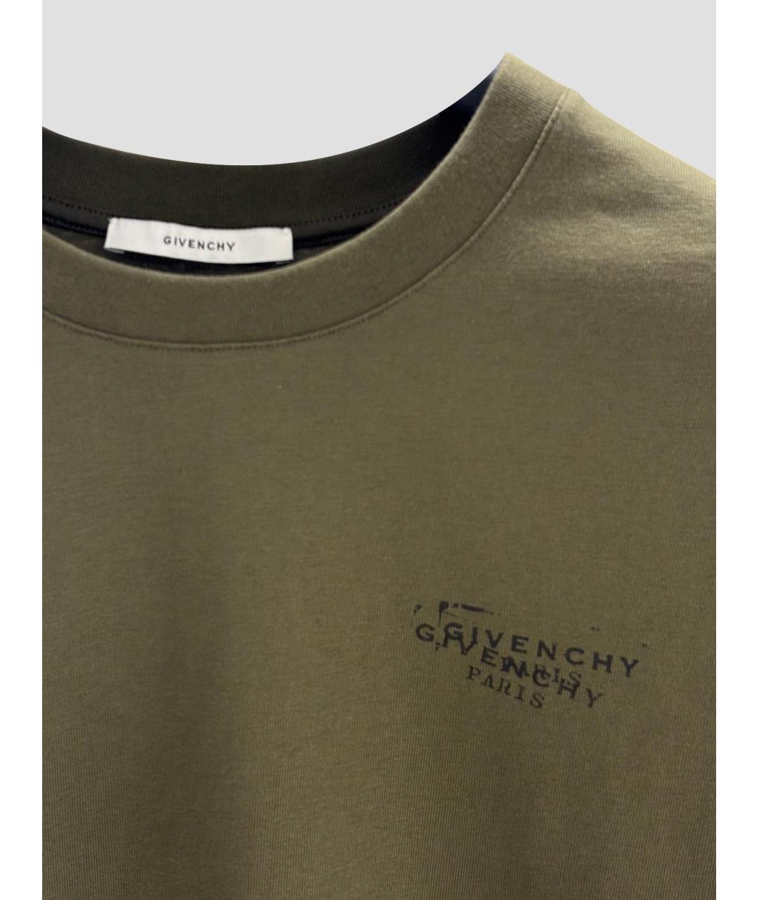 GIVENCHY Хаки хлопковая футболка, фото 3