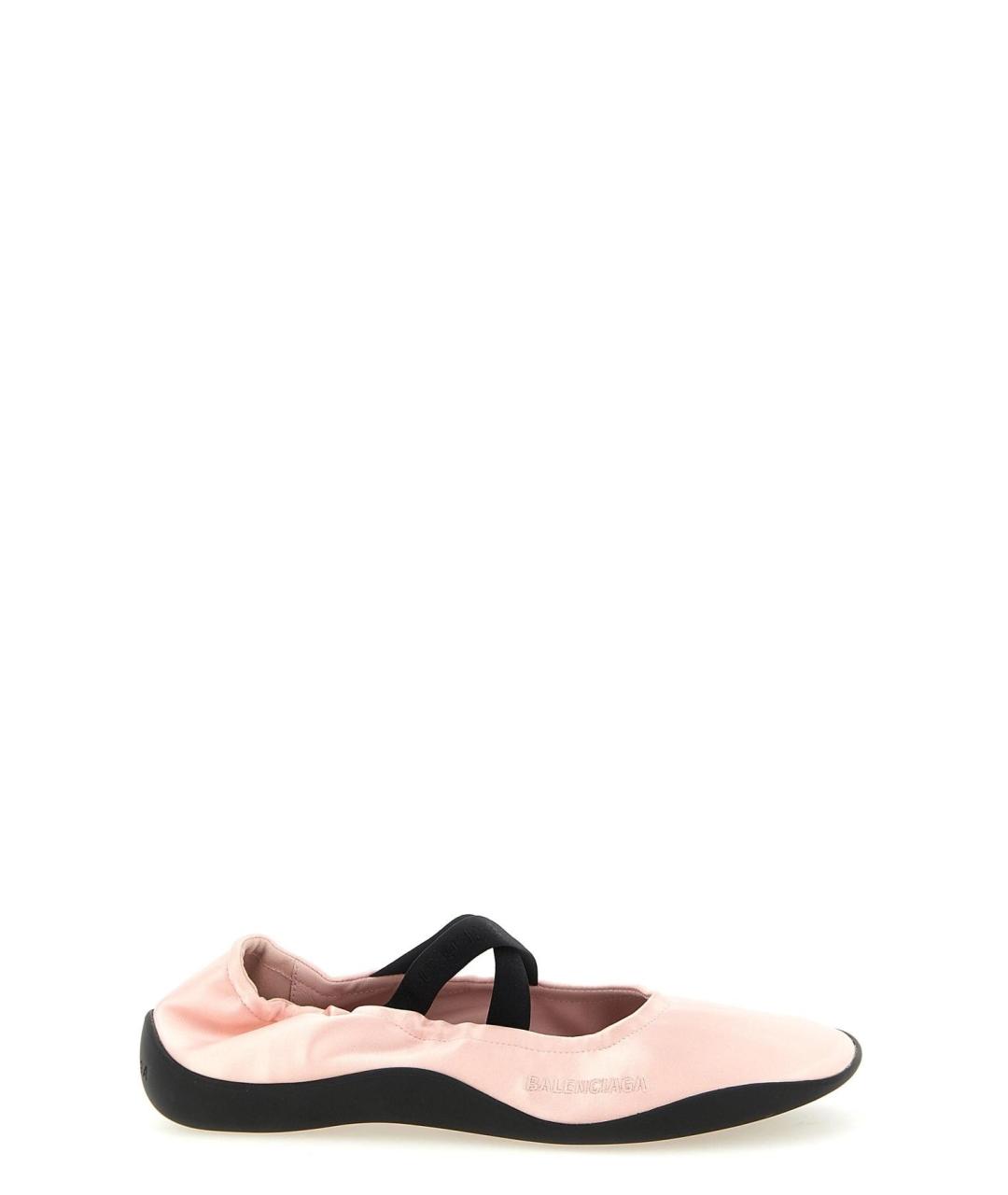 BALENCIAGA Розовые текстильные балетки, фото 1