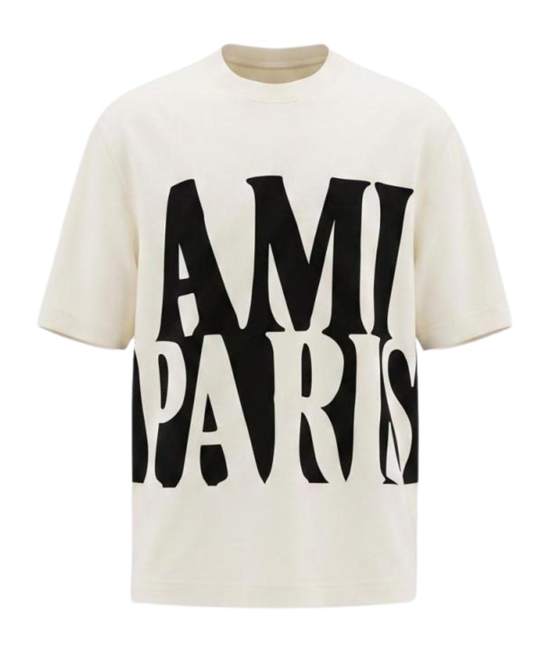 Ami Paris Белая хлопковая футболка, фото 1