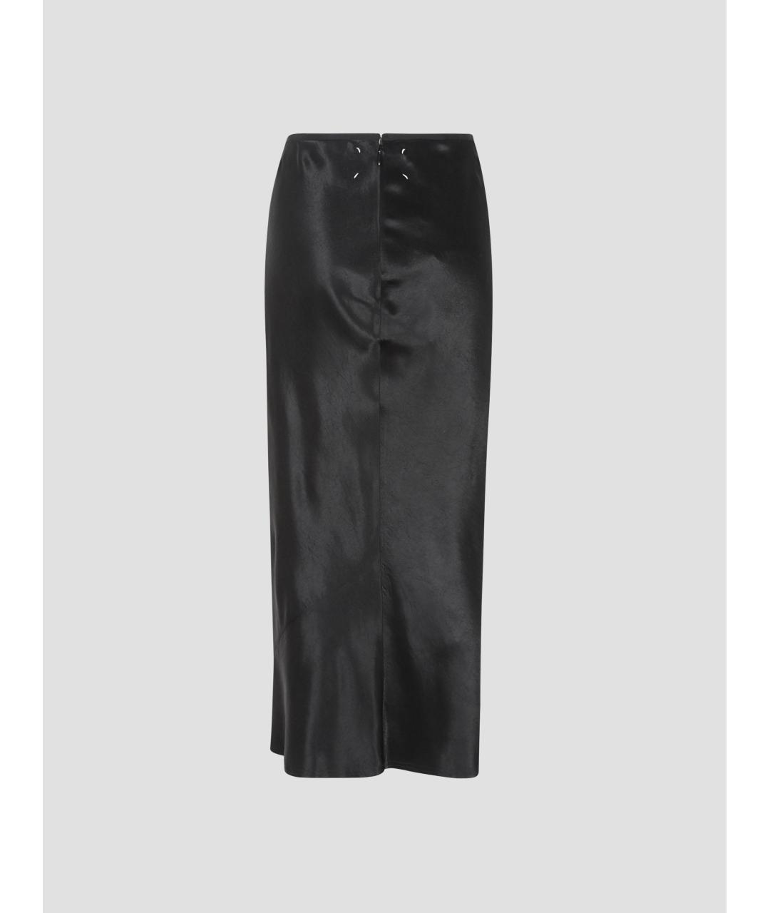 MAISON MARGIELA Черная ацетатная юбка миди, фото 2