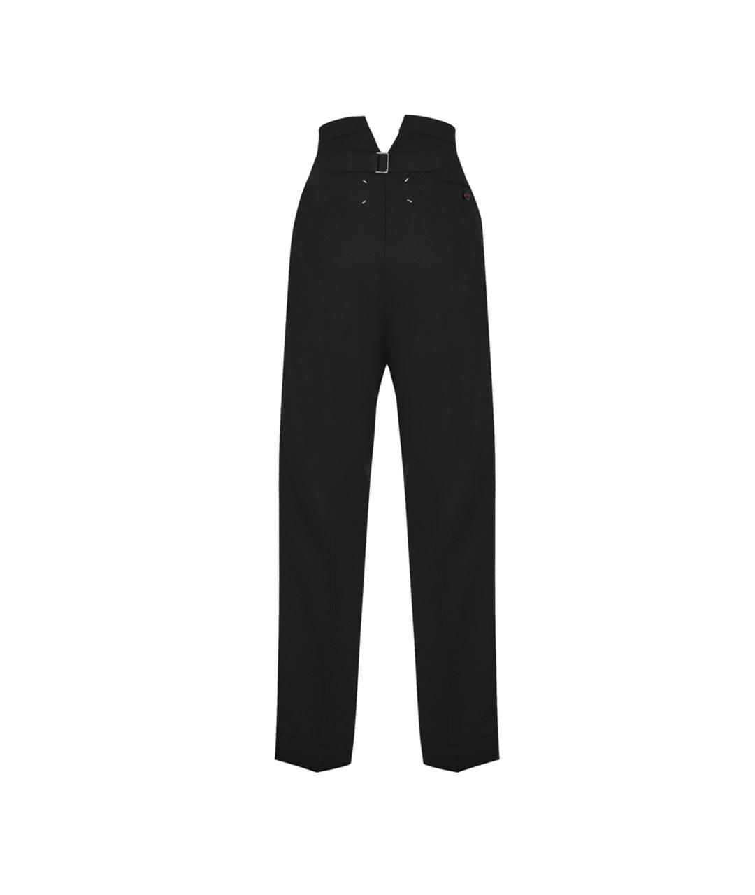 MAISON MARGIELA Черные шерстяные прямые брюки, фото 2