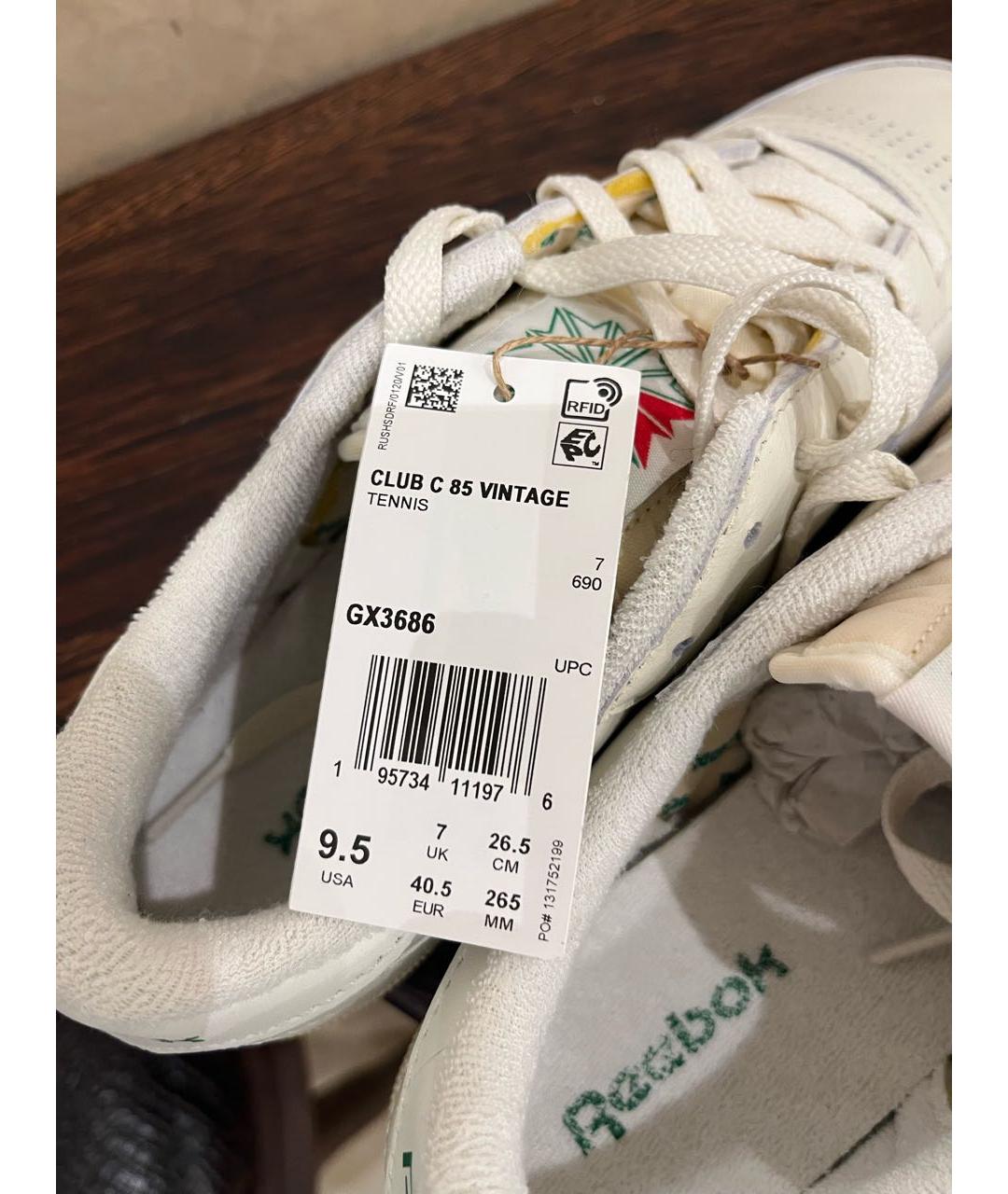 REEBOK Белые кожаные кроссовки, фото 3