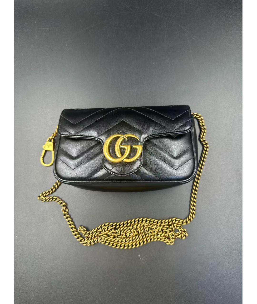 GUCCI Черная кожаная сумка через плечо, фото 2