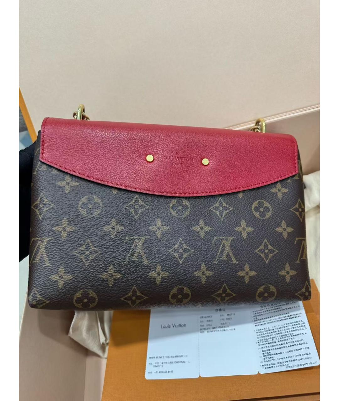 LOUIS VUITTON Коричневая сумка с короткими ручками, фото 4