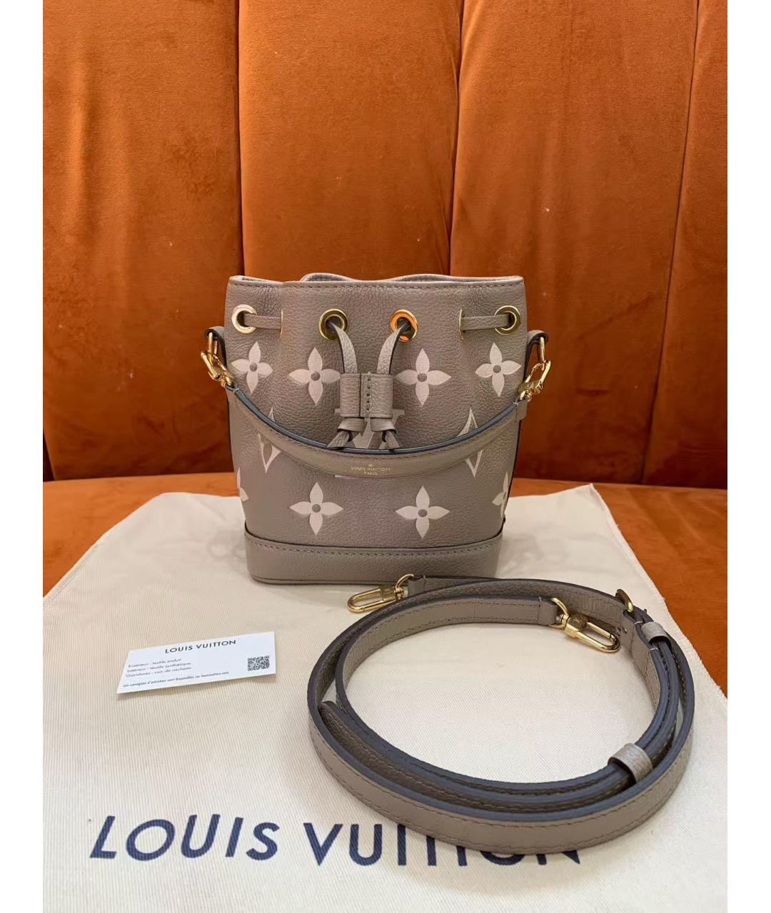 LOUIS VUITTON Бежевая кожаная сумка через плечо, фото 5
