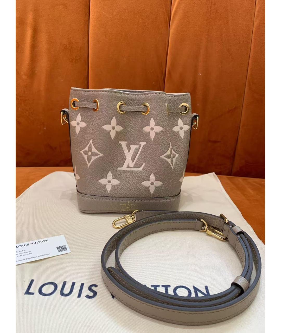 LOUIS VUITTON Бежевая кожаная сумка через плечо, фото 3