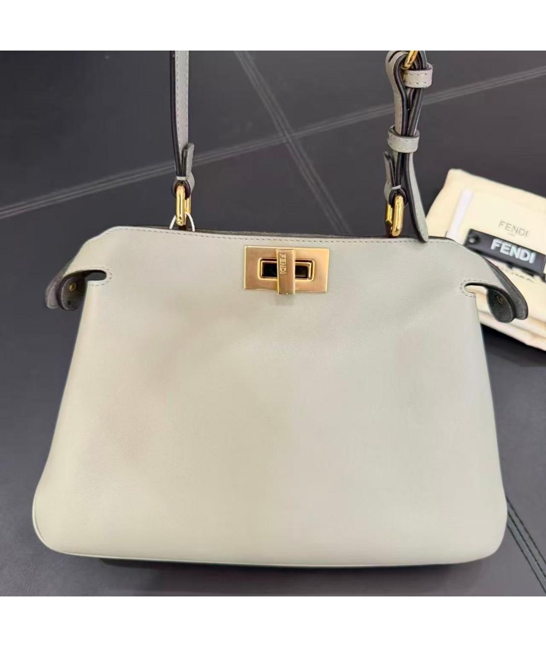 FENDI Салатовая кожаная сумка через плечо, фото 3