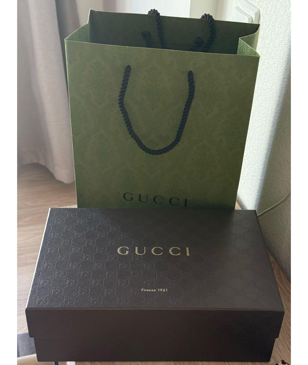 GUCCI Коричневые кожаные босоножки, фото 4