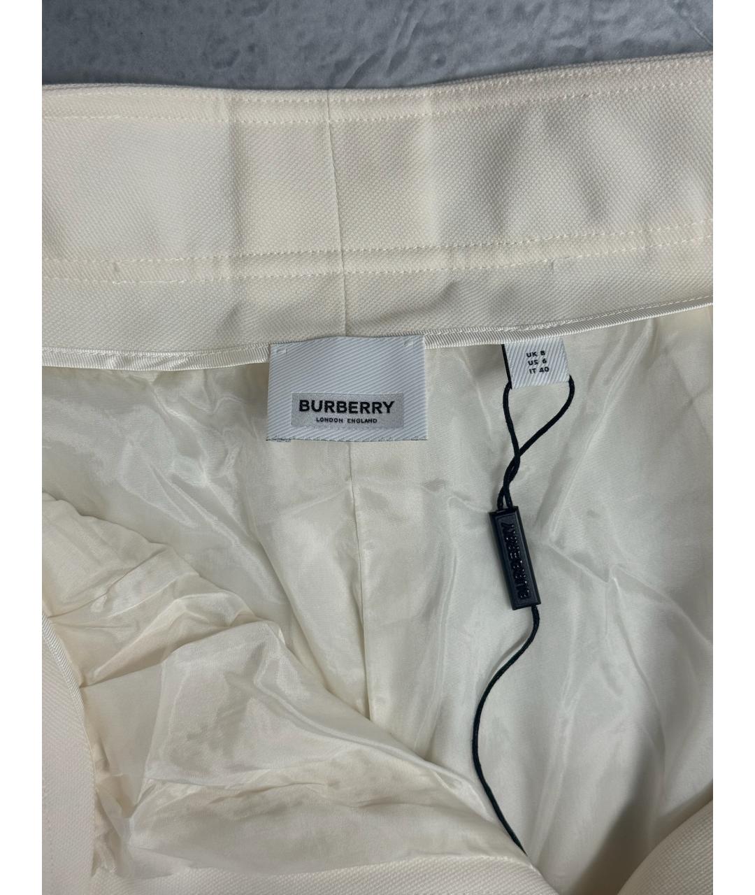BURBERRY Белые прямые брюки, фото 3