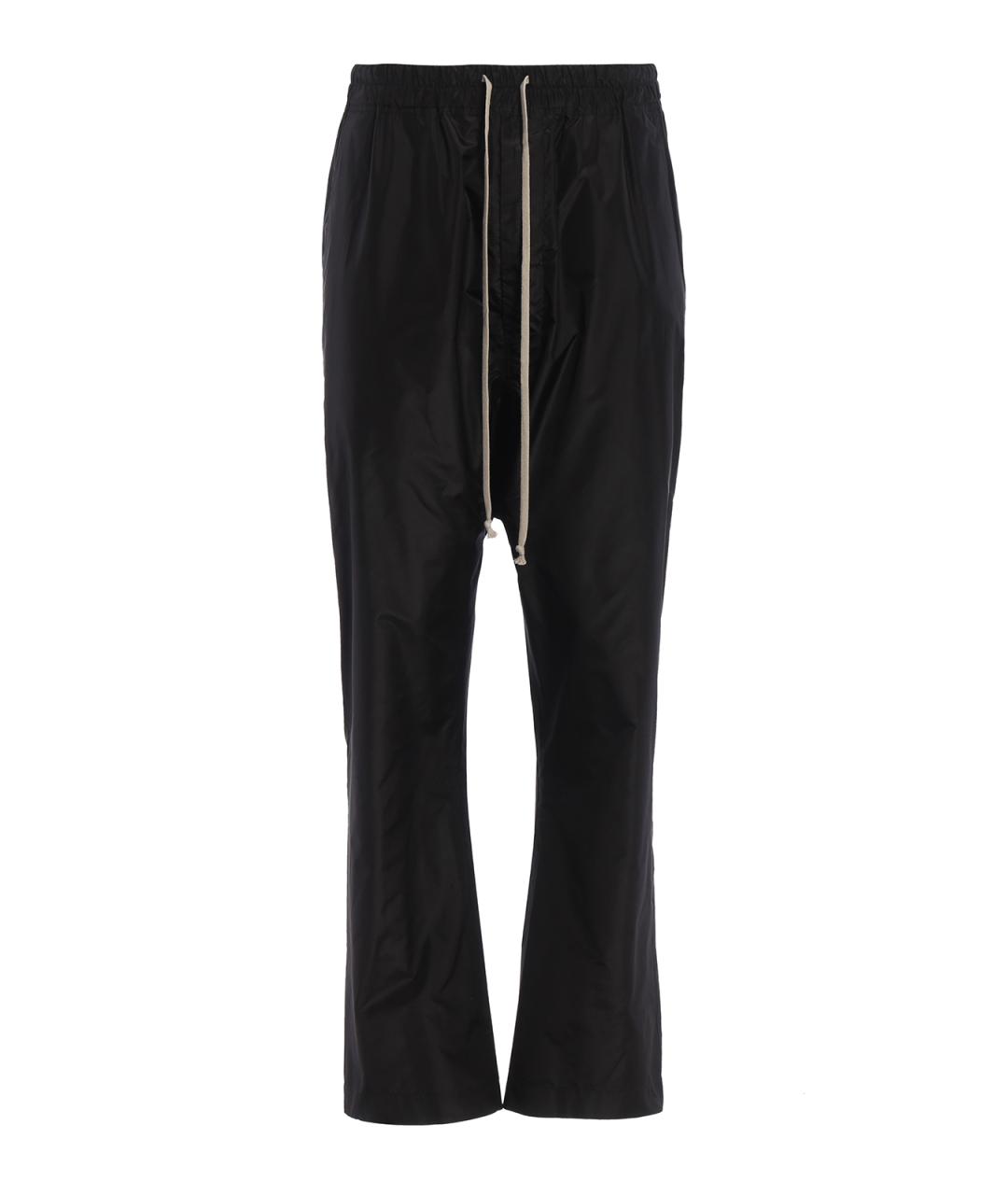 RICK OWENS Черные шелковые повседневные брюки, фото 1
