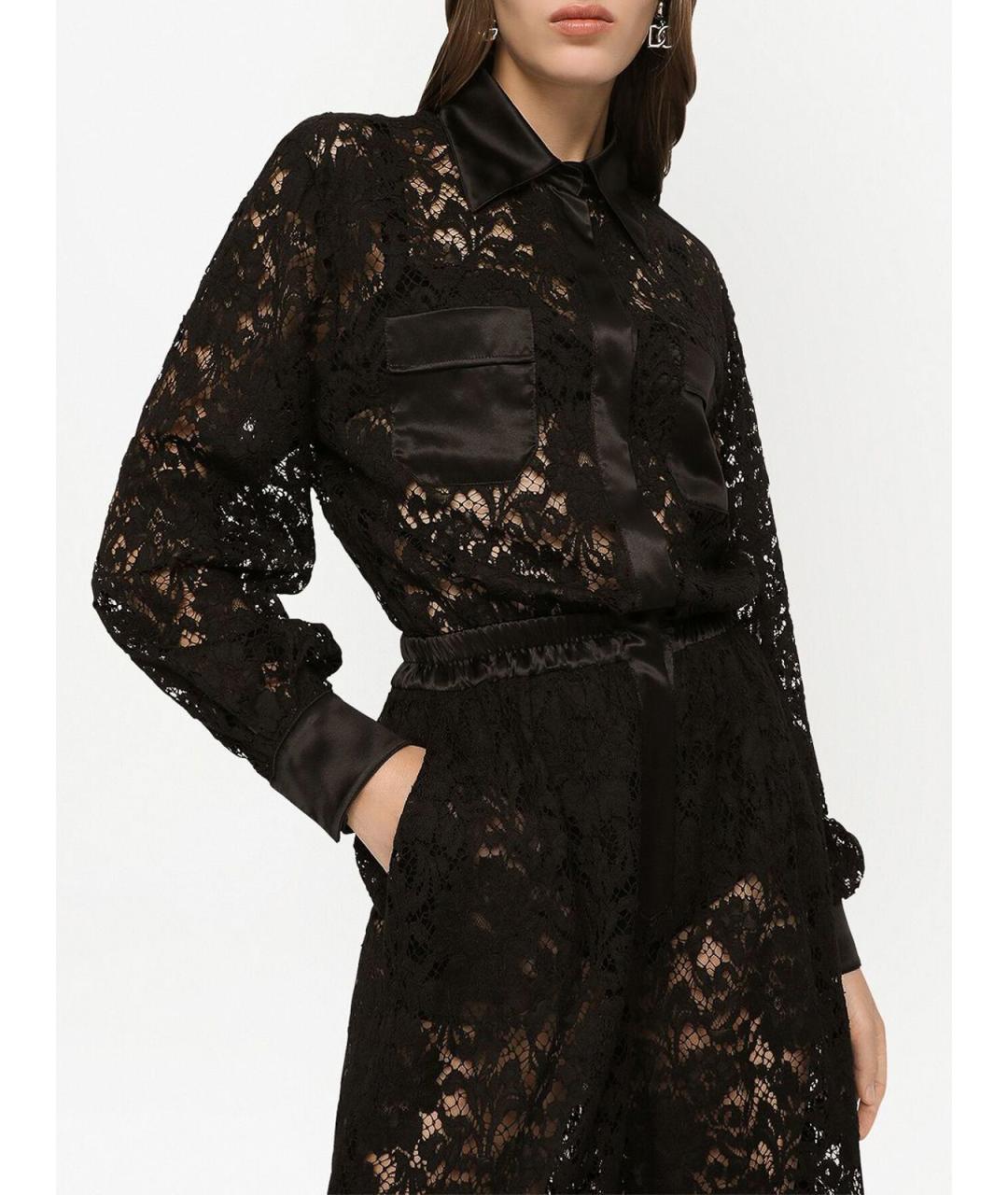 DOLCE&GABBANA Черный хлопковый комбинезон, фото 4