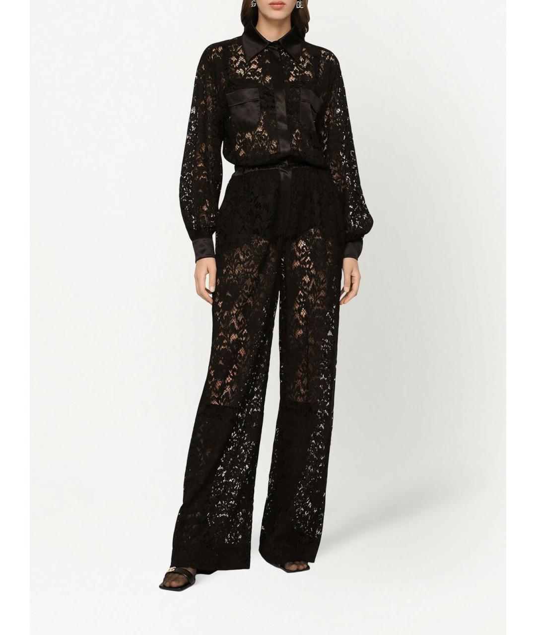 DOLCE&GABBANA Черный хлопковый комбинезон, фото 2