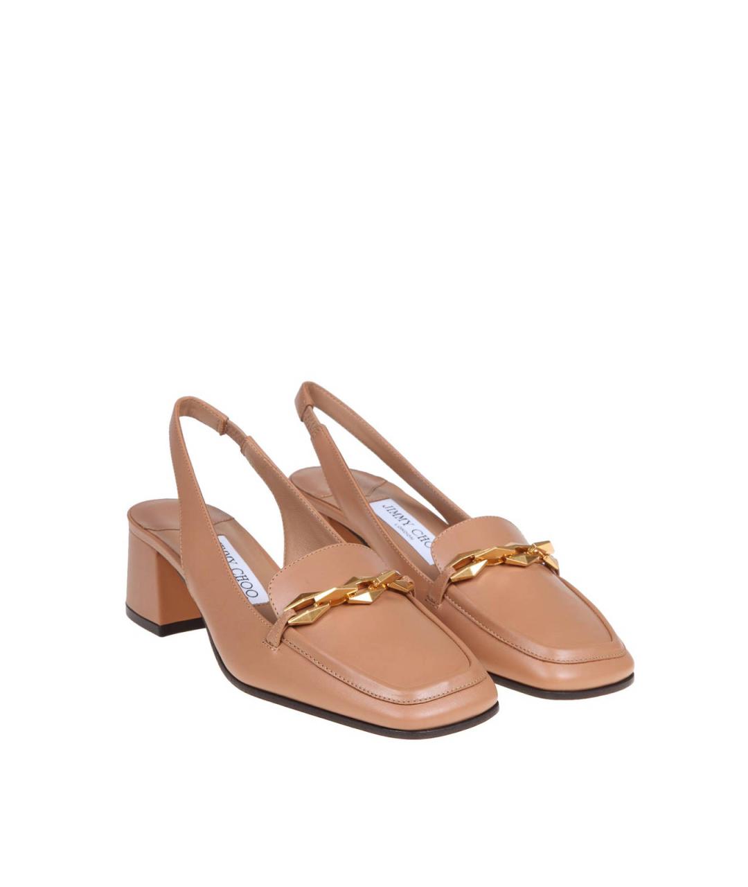 JIMMY CHOO Бежевые кожаные сандалии, фото 2