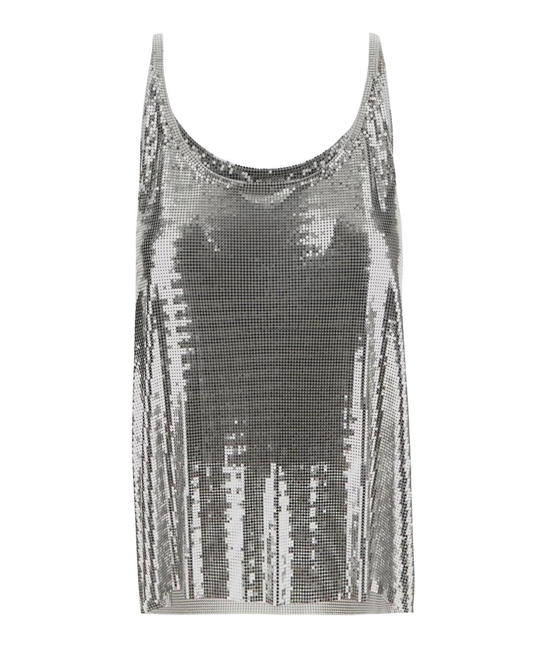 PACO RABANNE Серебряная майка, фото 1