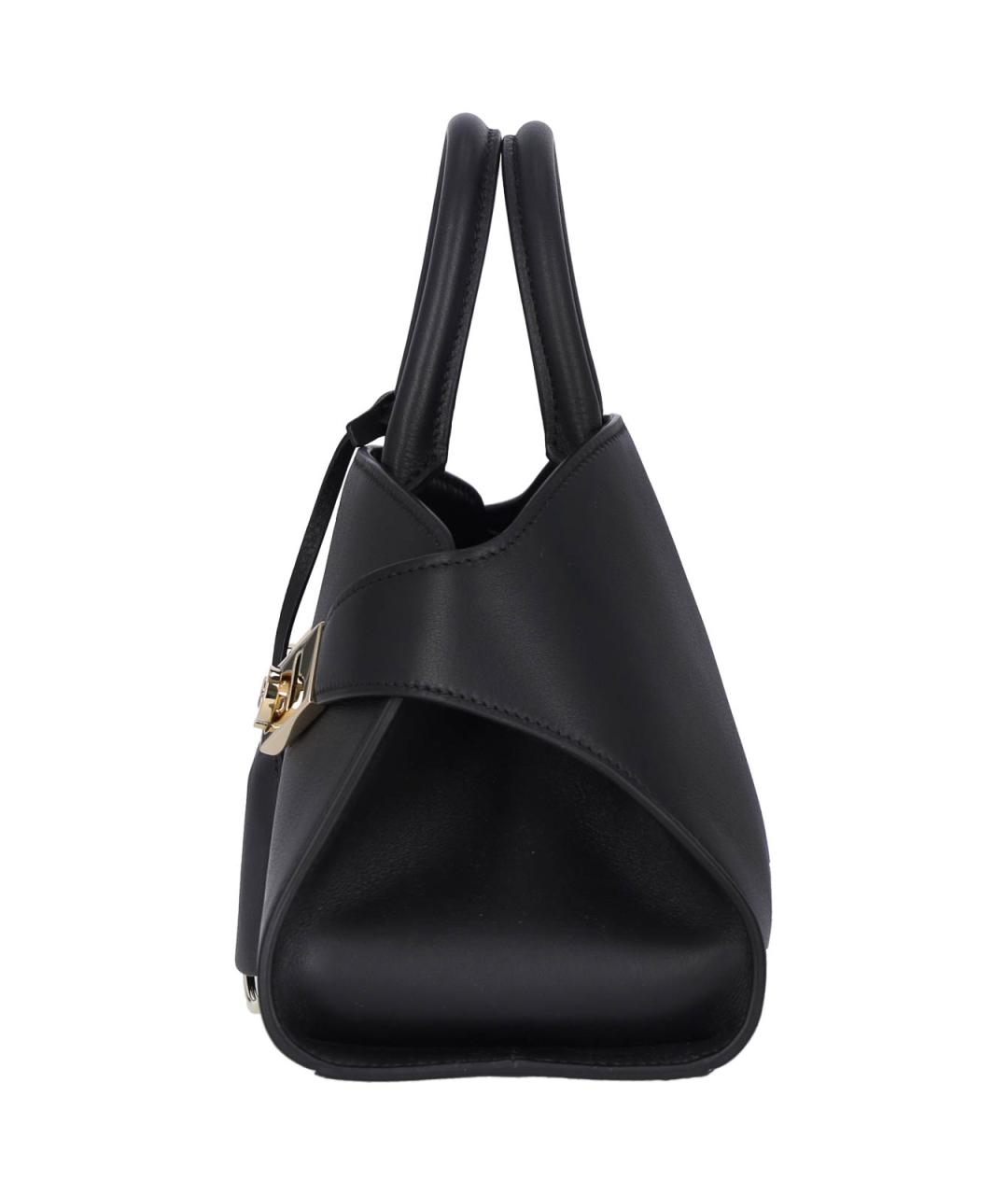 FERRAGAMO Черная кожаная сумка тоут, фото 5